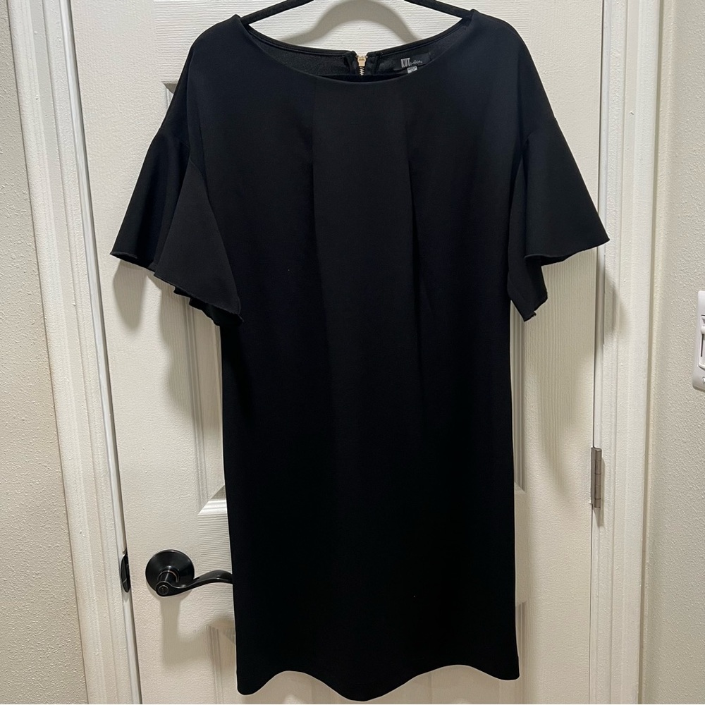 KUT from the Kloth Black Flutter Sleeve Shift Dress - Size 10